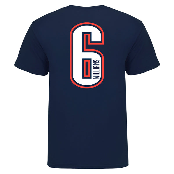 OKC Thunder Jaylin Williams Name & Number T-shirt in Navy - Back View