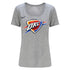 OKC THUNDER WOMENS NIKE FOUNDATION DRI-FIT T-SHIRT IN GREY - FRONT VIEW