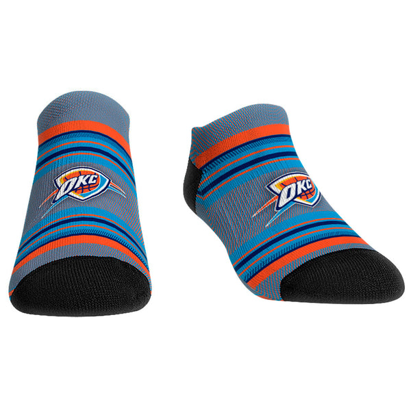 Rock 'em Apparel Thunder Rapid Ankle Socks in Blue, Black, and Orange - Front View
