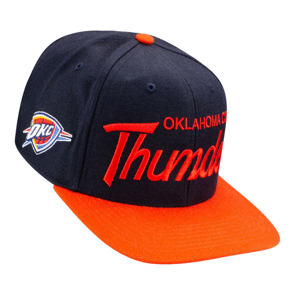 47 Brand Thunder Body Check MVP Hat in Navy and Orange - Angled Right Side View