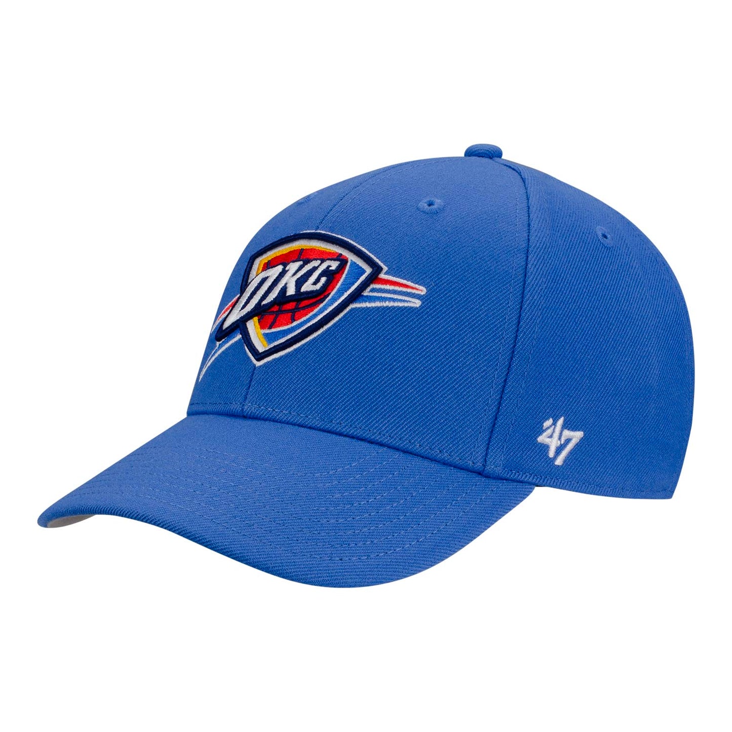47 BRAND THUNDER FOUNDATION MVP HAT IN BLUE - ANGLED LEFT SIDE VIEW