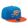 NEW ERA THUNDER FLAWLESS SNAPBACK IN BLUE & ORANGE - ANGLED RIGHT SIDE VIEW