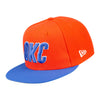2022-23 STATEMENT EDITION THUNDER NEW ERA 9FIFTY SNAPBACK IN ORANGE & BLUE - ANGLED LEFT SIDE VIEW