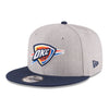 NEW ERA THUNDER TWO TONE 9FIFTY HAT IN GREY & BLUE - ANGLED LEFT SIDE VIEW