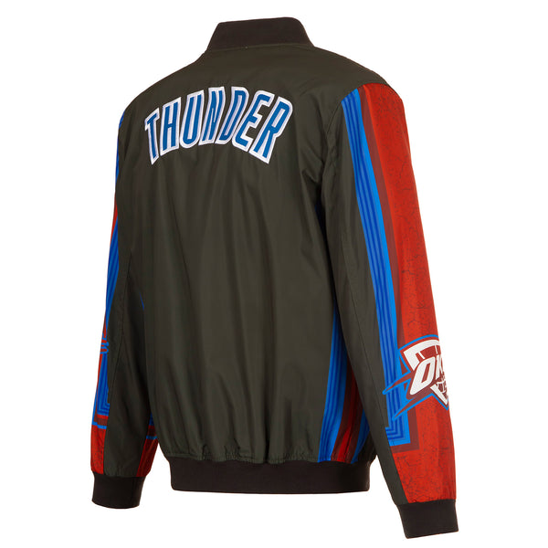 22-23 CITY EDITION OKC THUNDER JH DESIGNS FULL-ZIP JACKET IN GREY - BACK VIEW