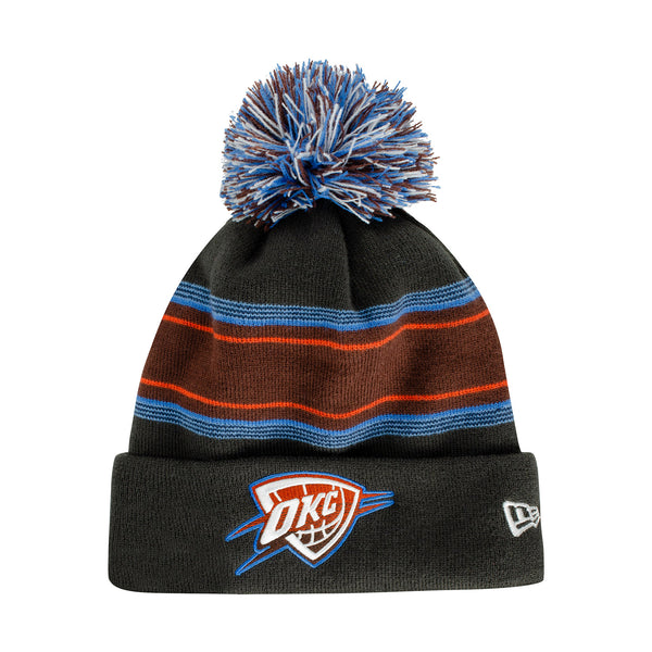 2022-23 THUNDER CITY EDITION NEW ERA KNIT IN GREY, ORANGE & BLUE - FRONT VIEW