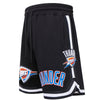 OKC THUNDER PRO STANDARD CLASSIC CHENILLE SHORTS IN BLACK - FRONT VIEW