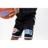 OKC THUNDER PRO STANDARD CLASSIC CHENILLE SHORTS IN BLACK - FRONT VIEW ON MODEL