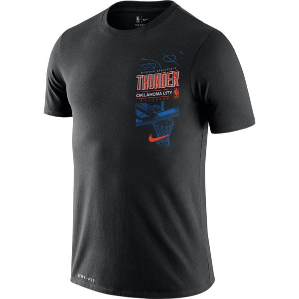 OKC Thunder Nike Thunder Backboard Tshirt in Black - Front View