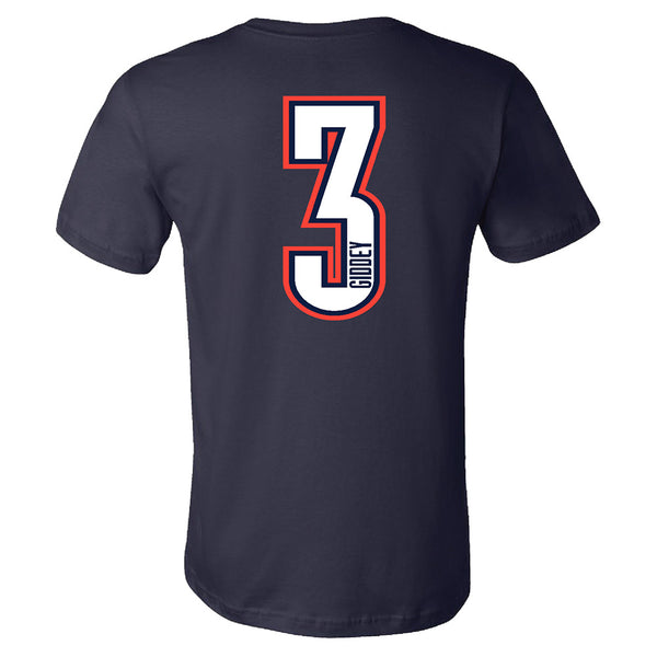 OKC Thunder Josh Giddey Name & Number T-shirt in Navy - Back View