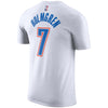 OKC Thunder Chet Holmgren Nike Name & Number T-shirt in White - Back View