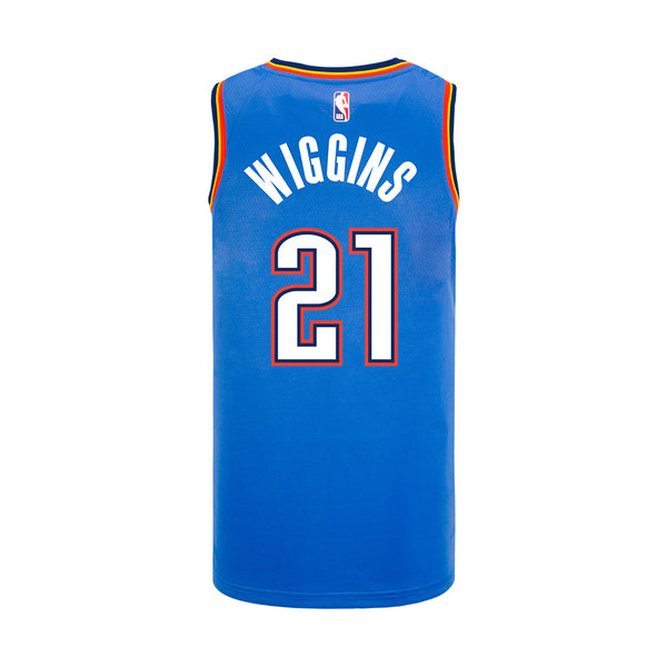 Aaron Wiggins Nike Youth Icon Swingman Jersey in Blue - Back View