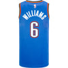 Jaylin Williams Nike Icon Swingman Jersey in Blue - Back View