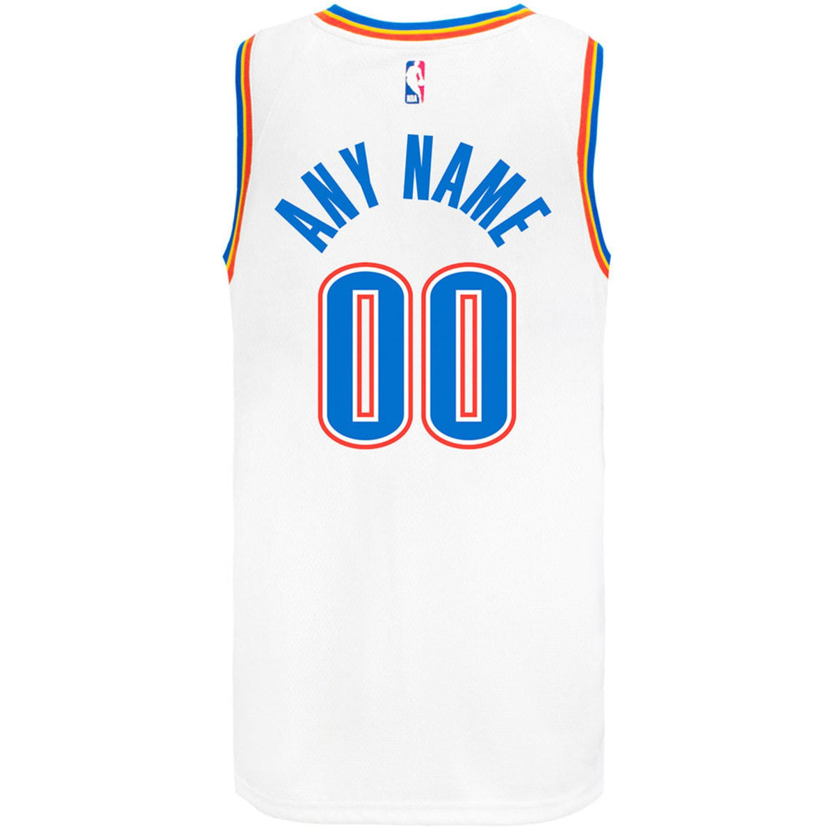 Oklahoma City Thunder 2020-21 Nike Association Custom Jersey in White - Back View