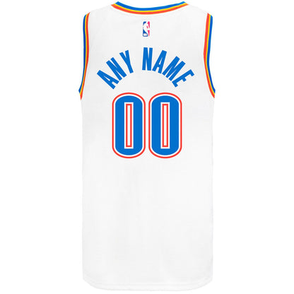 Oklahoma City Thunder 2020-21 Nike Association Custom Jersey in White - Back View