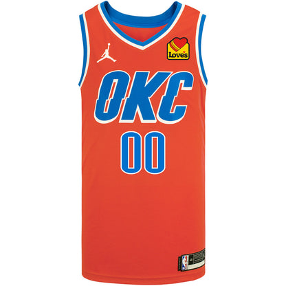 Oklahoma City Thunder 2020-21 Jordan Statement Custom Jersey in Orange - Front View