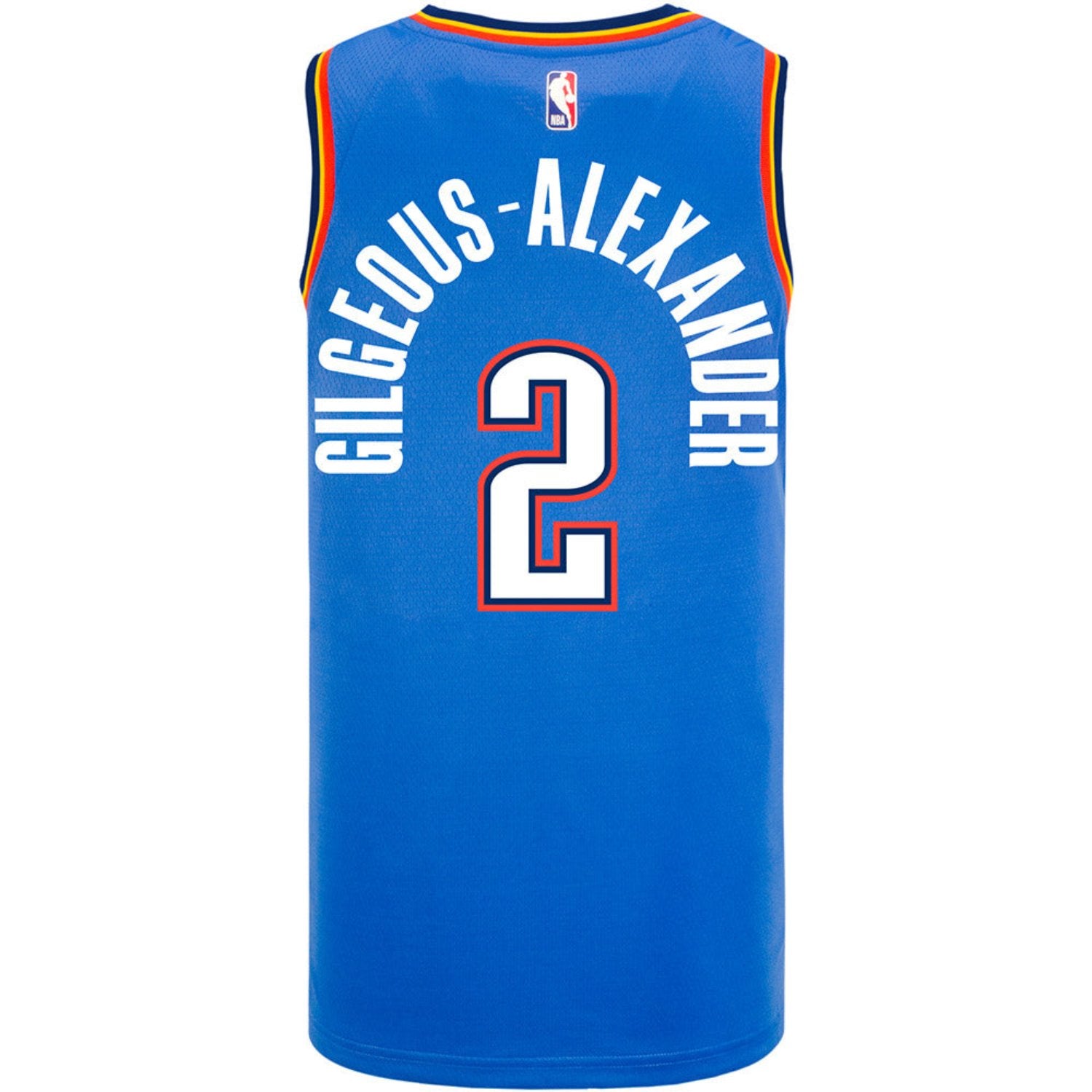 Oklahoma City Thunder 2020-21 Shai Gilgeous-Alexander Nike Icon Swingman Jersey in Blue - Back View
