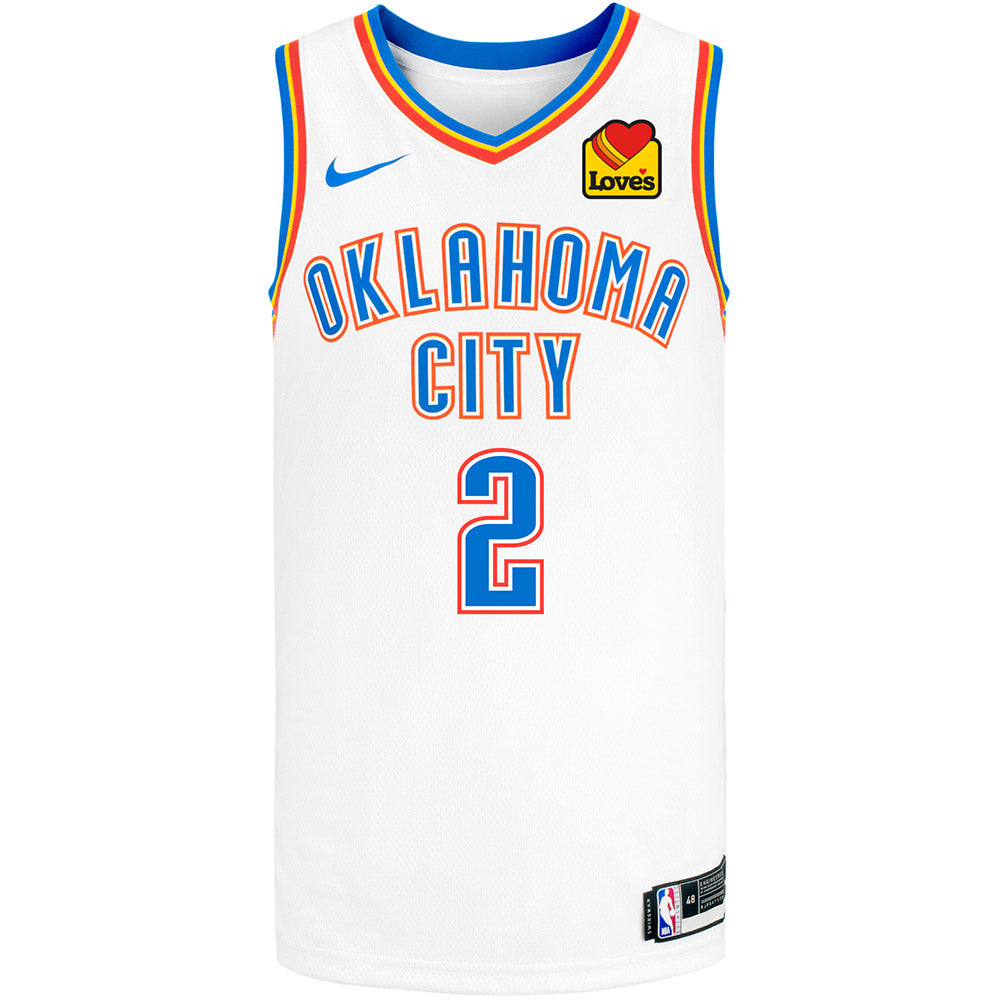 Oklahoma City Thunder 2020-21 Shai Gilgeous-Alexander Nike Association Swingman Jersey in White - Front View
