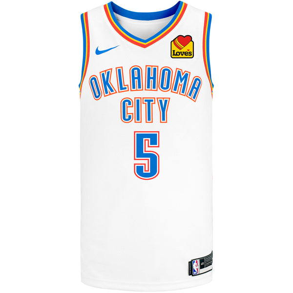 Oklahoma City Thunder 2020-21 Lugentz Dort Nike Association Swingman Jersey in White - Front View