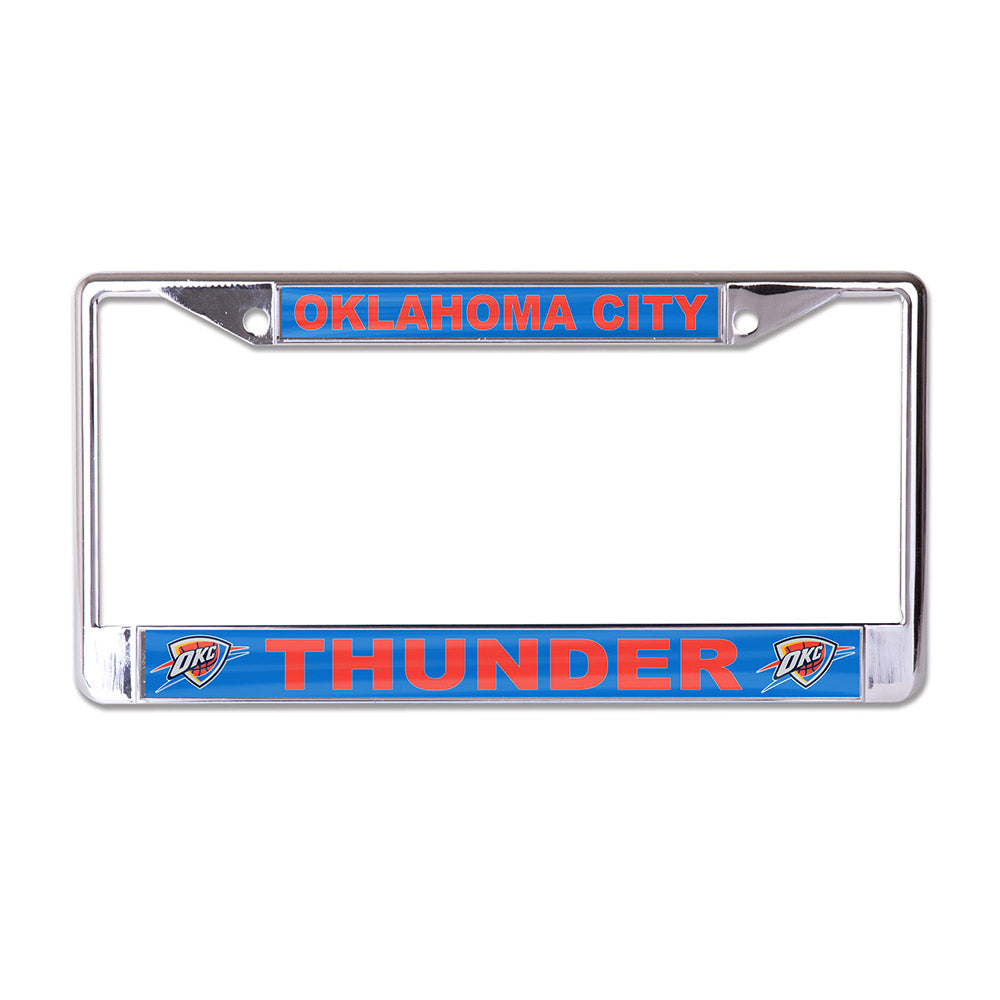 Thunder Metal License Plate Frame in Blue - Front View
