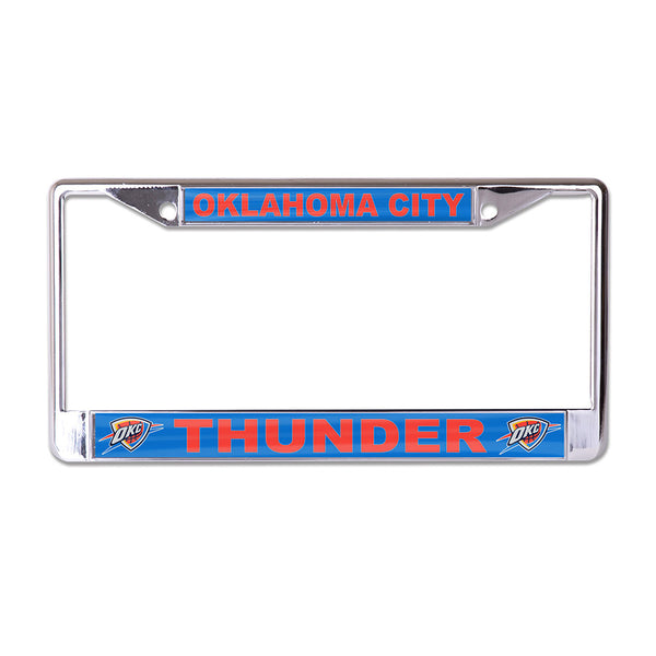 Thunder Metal License Plate Frame in Blue - Front View