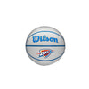 Thunder Mini Autograph Basketball in Black and White - Front View