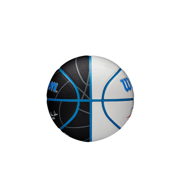 Thunder Mini Autograph Basketball in Black and White - Left View