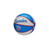 Thunder Mini Retro Basketball in Blue and White - Left View