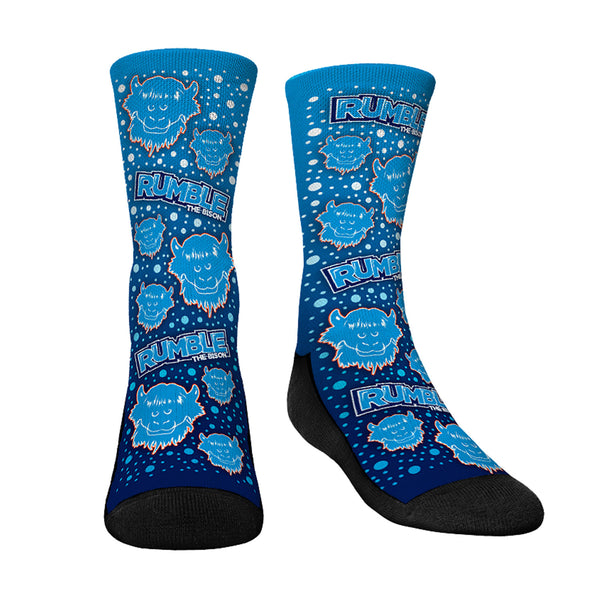 YOUTH ROCK 'EM THUNDER RUMBLE SOCKS IN BLUE - FRONT VIEW