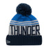 NEW ERA THUNDER TEAM PRIDE YOUTH KNIT HAT IN BLUE & WHITE - BACK VIEW