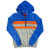 Womens Play the Game 1/4 Zip Hoodie in Blue and Gray - Front View