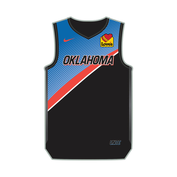 Oklahoma City Thunder 20-21 City Edition Jersey Lapel Pin in Black - Front View
