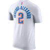 Oklahoma City Thunder Nike Association Edition Shai Gilgeous-Alexander Name and Number Tee in White - Back View
