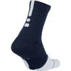 Nike Elite Mid Sock in Navy and White - Back Right View