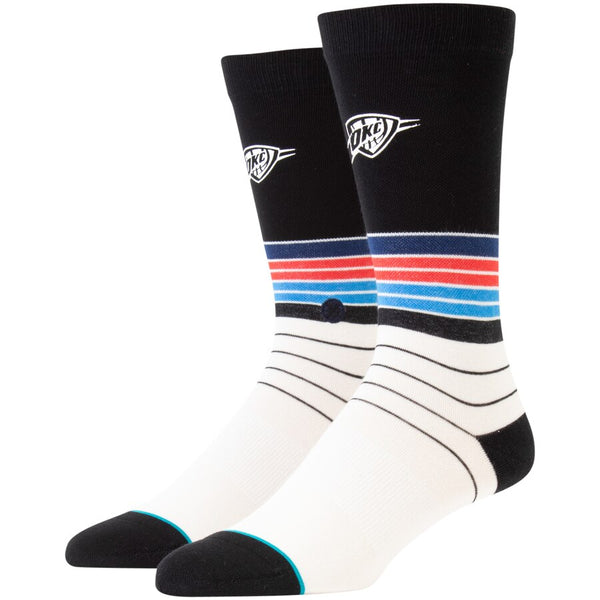 Oklahoma City Thunder Stance Baseline Socks in Black and White - Left View
