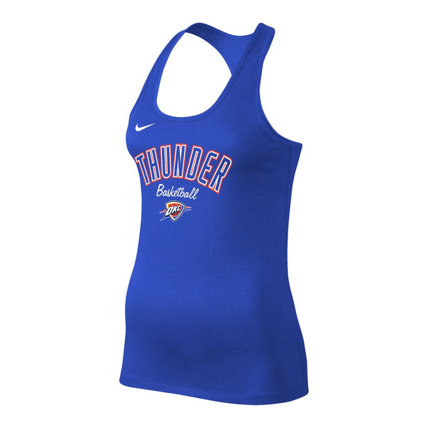 OKC Thunder Nike Womens Racerback Tank in Blue - Front View