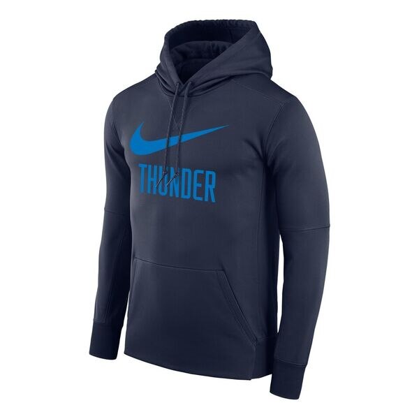 OKC Thunder Nike Therma Pullover Hoodie in Navy - Front View